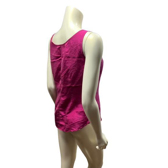 studio new york 90s 100% silk raspberry sleeveless blouse small - Picture 16 of 16